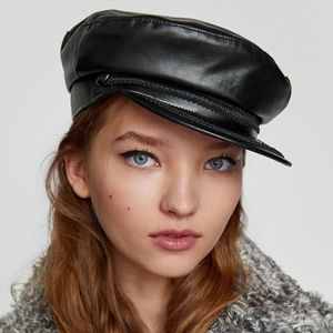 Zara Faux Leather Nautical Hat